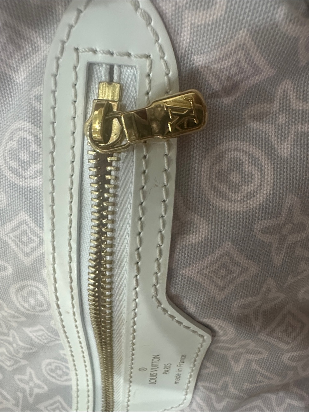 LOUIS VUITTON LIMITED EDITION Blush Pink Canvas Tote with White Leather Trim - Picture 10 of 10